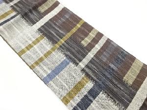 抽象横縞模様織出し袋帯